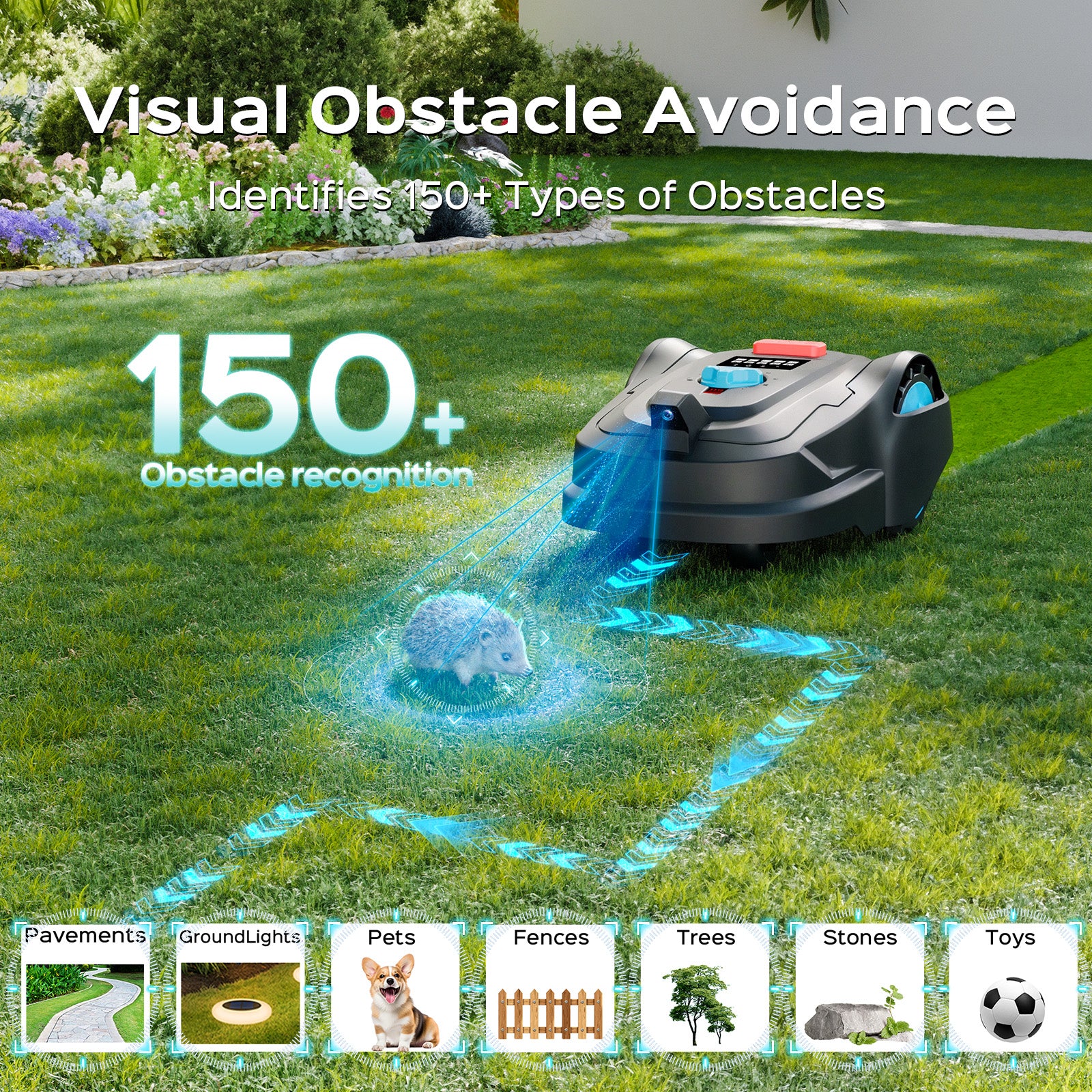 YARDCARE M800PLUS Mähroboter mit visueller Hindernisvermeidung