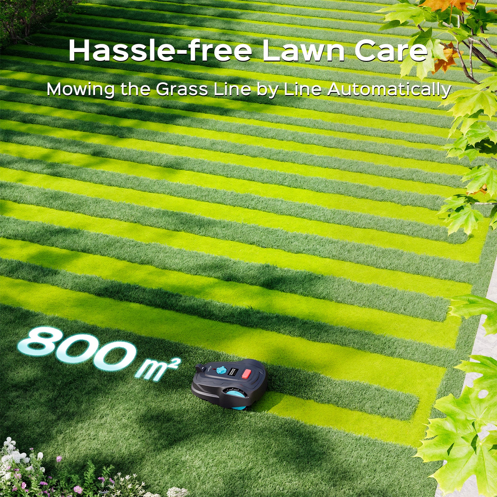 YARDCARE M800PLUS Mähroboter mit automatischem Rasenmähen linienweise